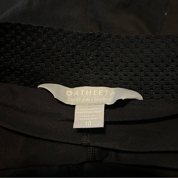 Athleta Black Crest 2 in 1 Shortie Shorts Size 10 - Picture 4 of 8